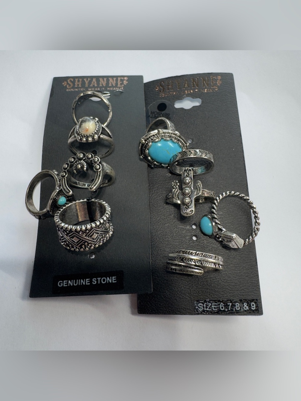 Shyanne Silver Tone Ring Set with Turquoise Accents